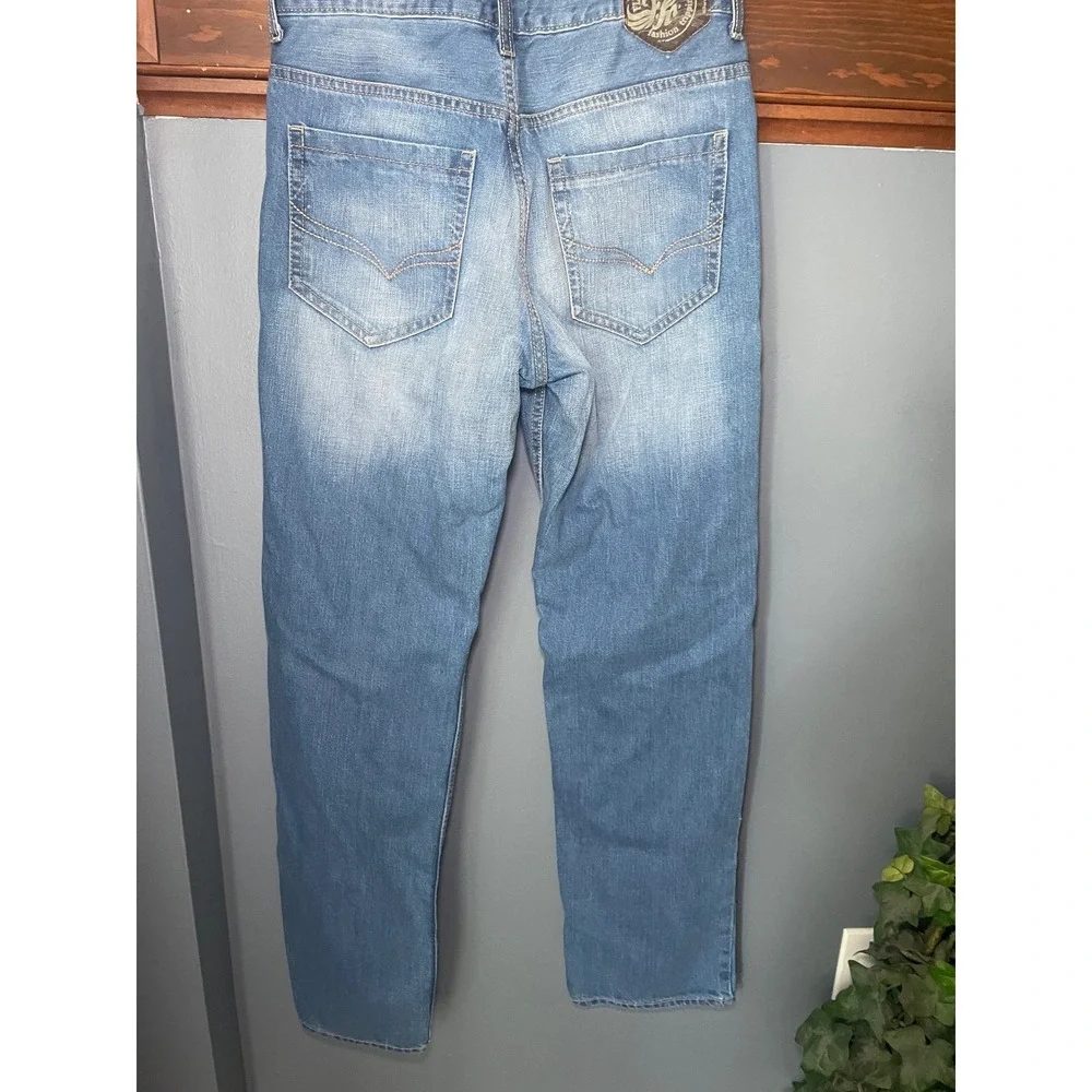 Flying Machine Mens Regular Straight Bruce Wash Blue Denim Jeans Size‎ 30